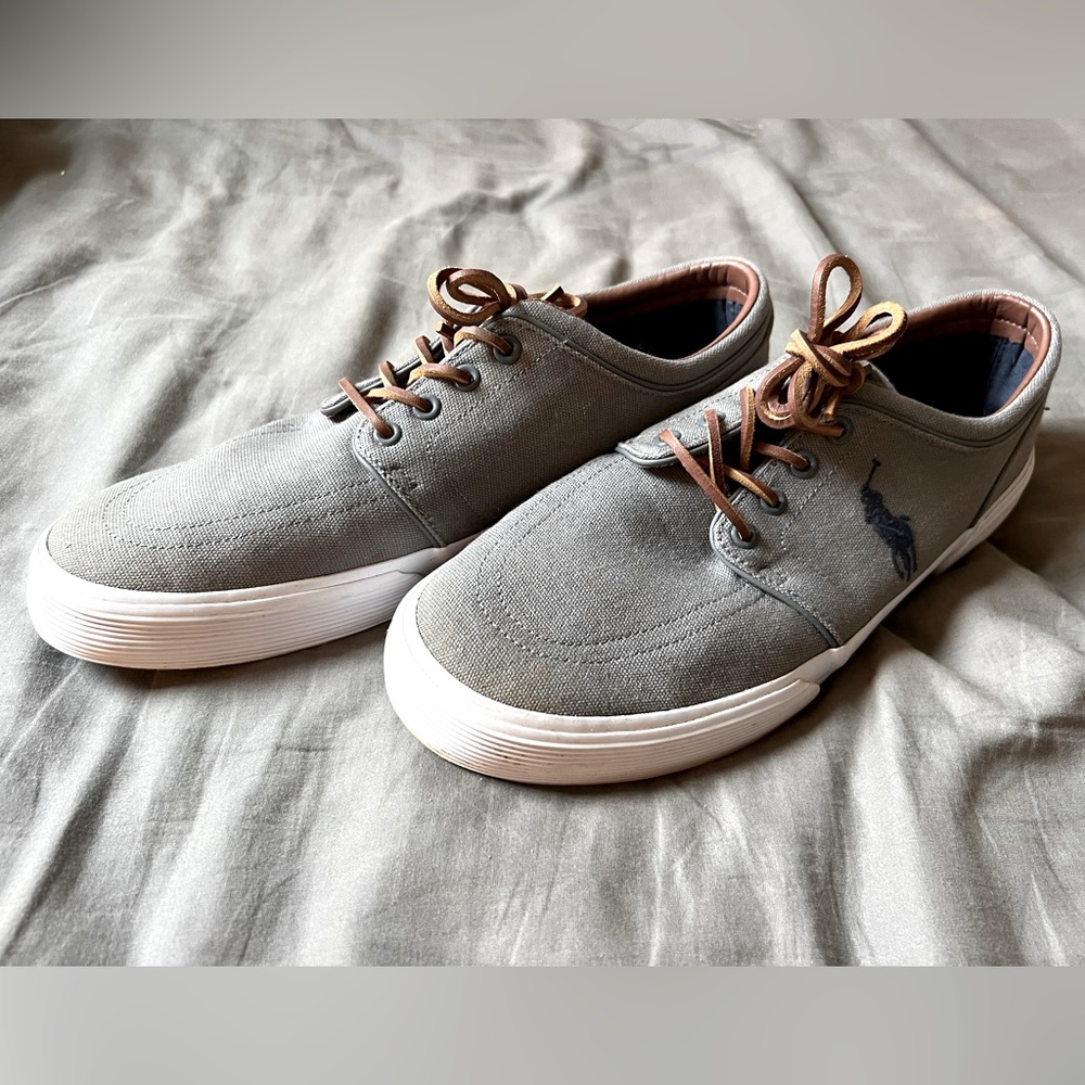 Polo Ralph Lauren men’s leather laced Faxon Low Canvas Size 12